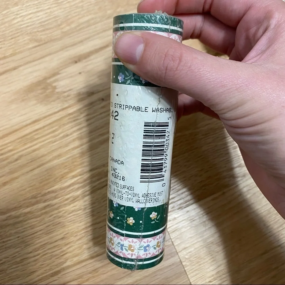 Vintage Wallpaper Border 5 Rolls Green Floral Prepastel Strippable Washable